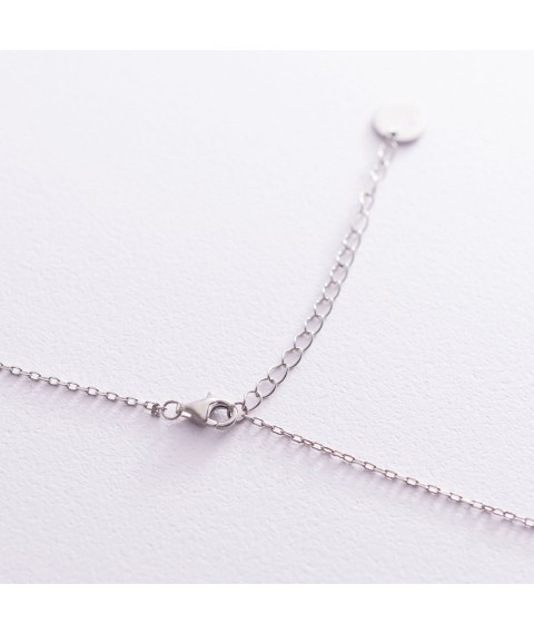 Silver necklace "Cross" (9 pcs) 181034 Onix 40