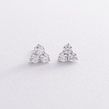 Gold earrings - studs with diamonds sb0478z Onyx