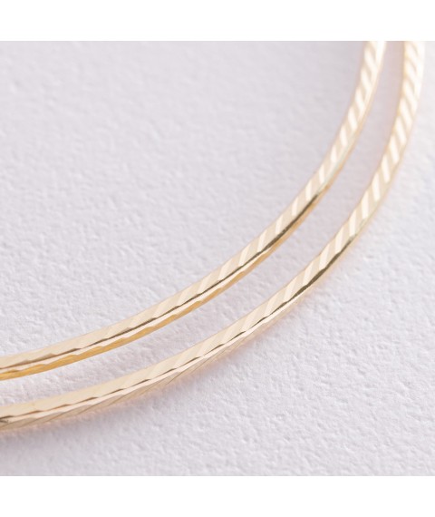 Сережки - кільця в жовтому золоті (7.3 см) с08600 Онікс