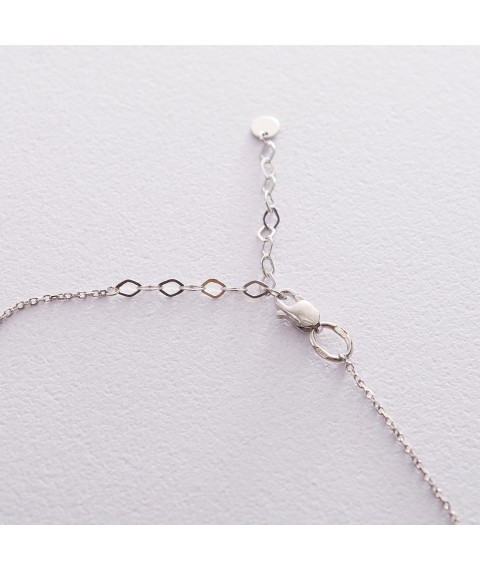 Necklace "Clover" in white gold, count01534 Onyx 45