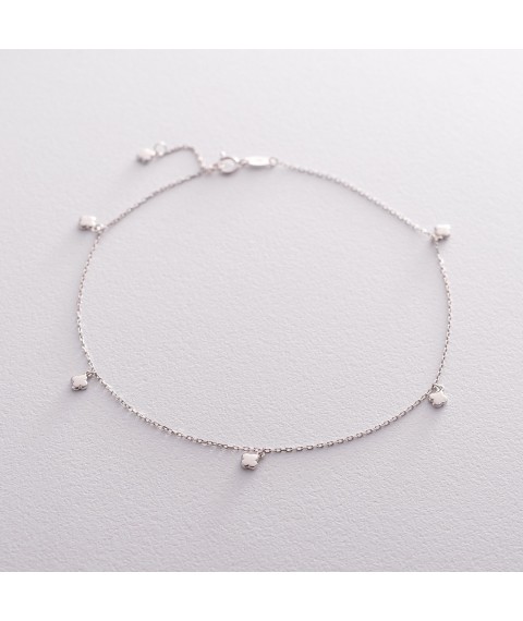 Gold ankle bracelet "Clover" b04217 Onix 28