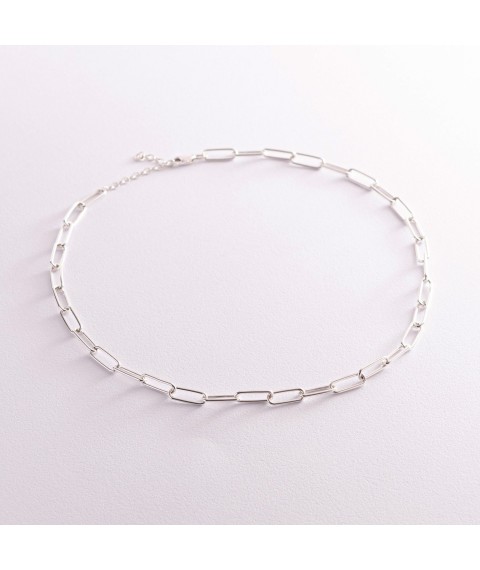 Silver necklace "Chain" 181196 Onyx 43