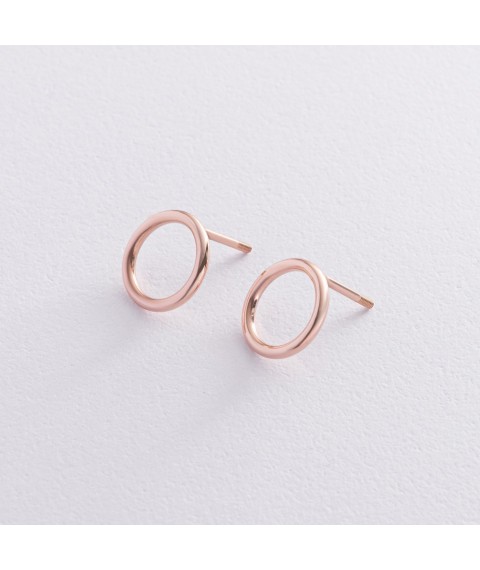 Gold earrings "Cycle" (1.25 cm) s06682 Onyx