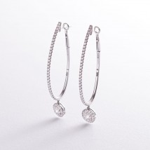 Earrings in white gold with diamonds sb0027mi Onyx