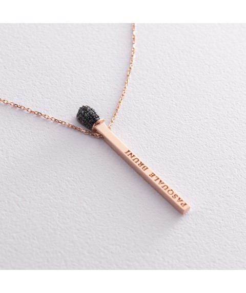 Gold necklace "Match" (black cubic zirconia) count01468 Onyx 40