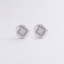 Золоті сережки - пусети "Клевер" з діамантами 341151121 Онікс