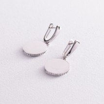 Earrings "Davina" in white gold (cubic zirconia) s07627 Onyx