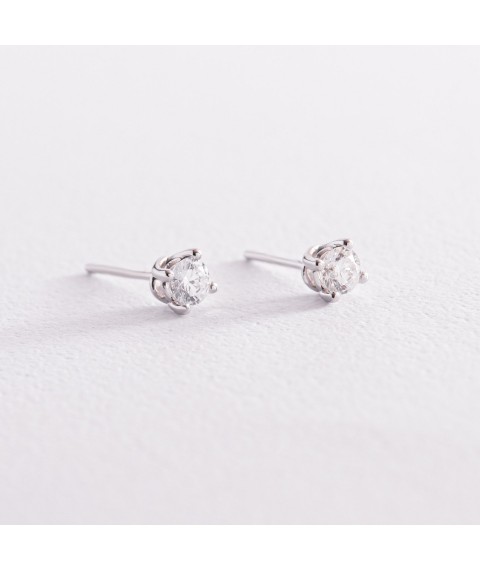 Gold earrings - studs with diamonds sb0384z Onyx