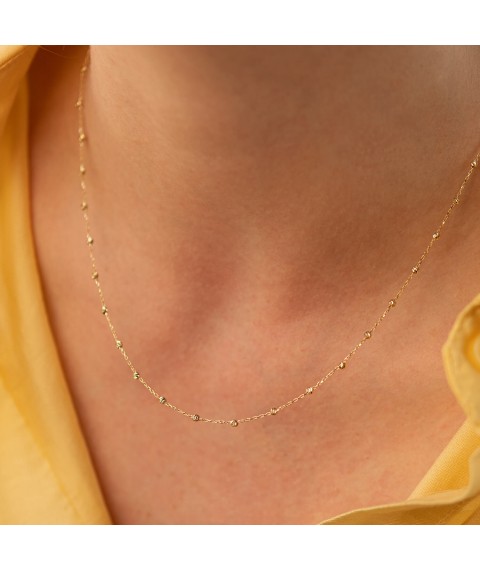 Necklace "Balls" in yellow gold kol02408 Onix 44