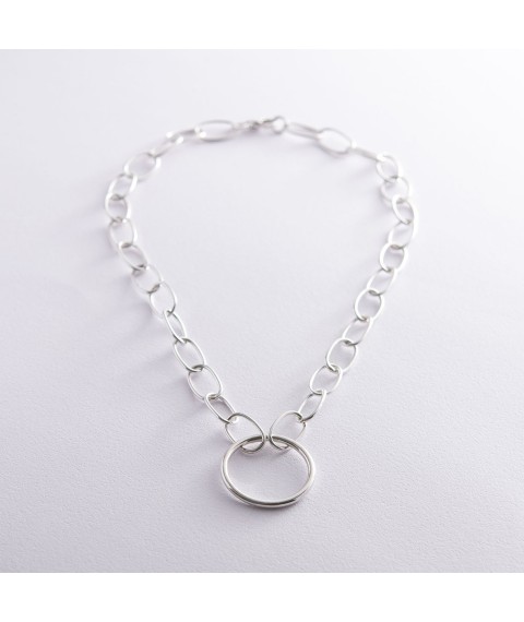 Necklace "Cycle" in silver 181047 Onyx 45