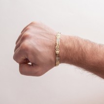 Men's bracelet in yellow gold b05006 Onix 22