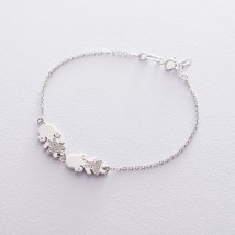 Gold bracelet "Two girls" with cubic zirconia b04111 Onix 19.5