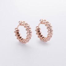 Сережки - кільця "Gemma" у червоному золоті с08701 Онікс