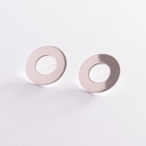 Срібні сережки - пусети "Дзеркальні" (2.1 см) 123157 Онікс