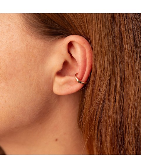 Earring - cuff in red gold s07478 Onyx