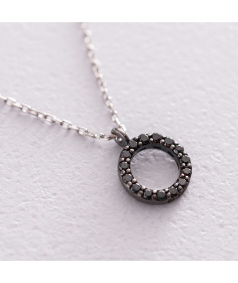 Gold necklace "Cycle" (black diamonds) flask0064di Onix 43