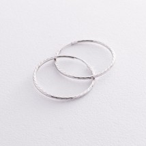 Сережки - кільця в білому золоті (2.9 см) с07144 Онікс