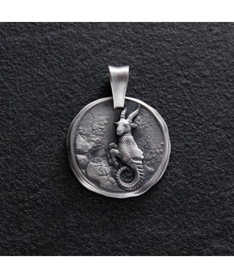 Срібний кулон "Знак зодіаку Козеріг" 133221козеріг Онікс