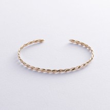 Rigid gold bracelet "Intertwined" b05349 Onyx