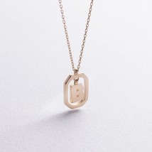 Necklace with the letter "B" in yellow gold count02463v Onyx 45