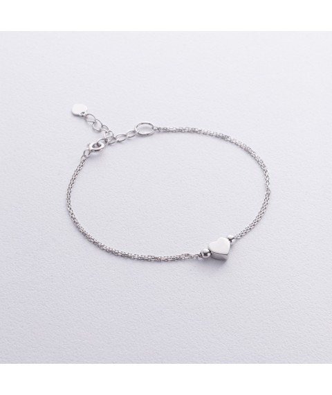 Silver bracelet "Heart" 905-01433 Onix 19