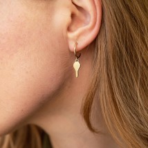 Gold earrings - studs "Keys" s07394 Onix