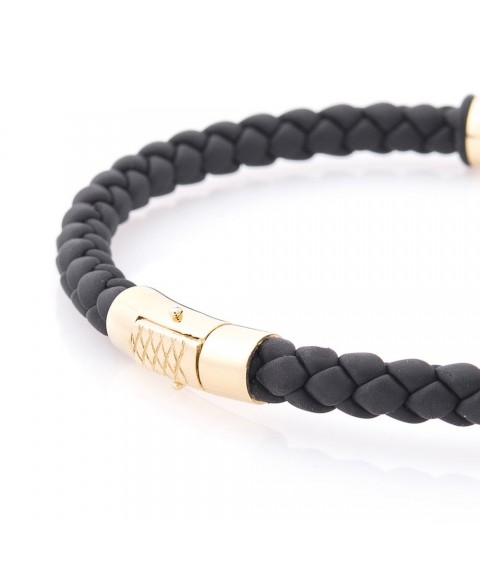 Rubber bracelet with gold insert b04001 Onix 24