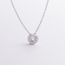 Серебряное колье с фианитом 18556 Онікс  44