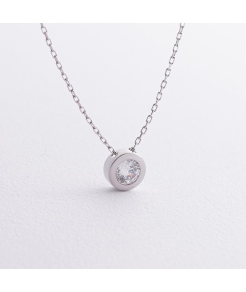 Серебряное колье с фианитом 18556 Онікс  44