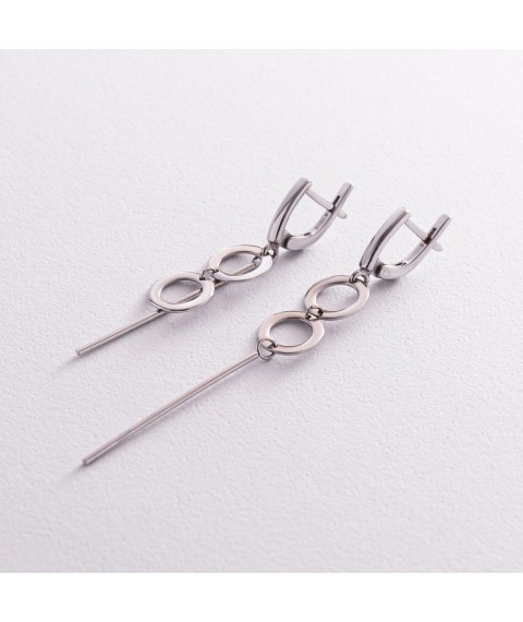 Asymmetrical silver earrings 4982 Onyx