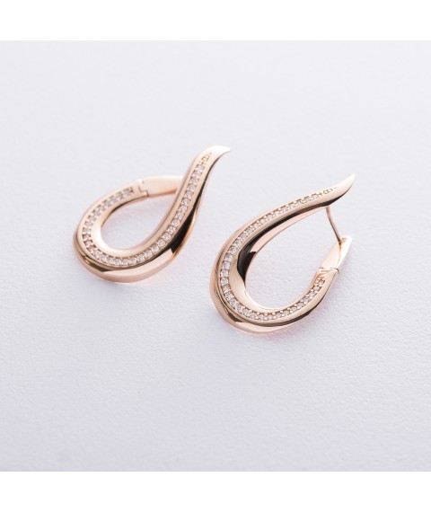 Gold earrings "Grace" s06557 Onyx