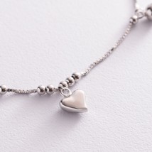 Silver bracelet "Hearts with balls" on the leg 141566 Onix 25