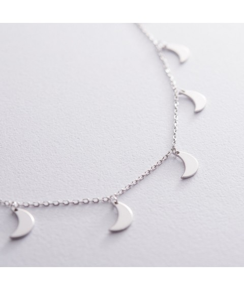 Silver necklace "Moon" (9 pcs) 18930 Onix 43