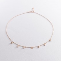 Gold necklace "Star" (cubic zirconia) count01402 Onix 40