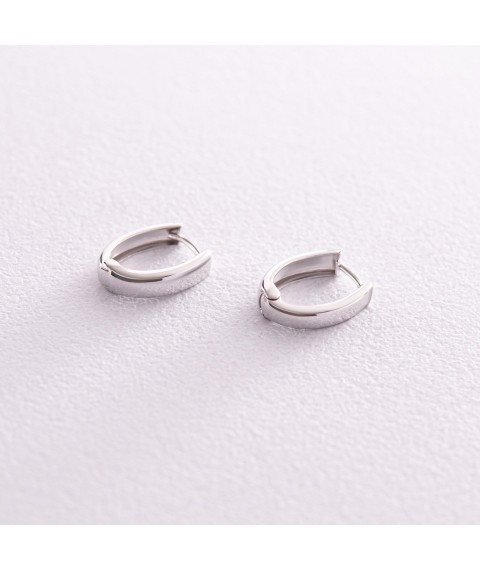 Earrings - rings in white gold (oval) s08108 Onyx