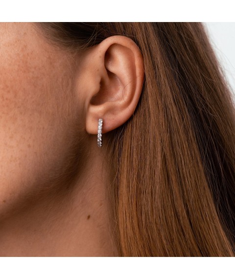 Gold earrings - rings with diamonds sb0542cha Onyx