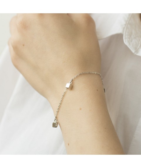 Silver bracelet "Squares" 141281 Onix 20