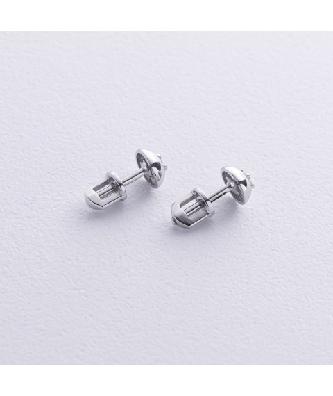 Earrings - studs with cubic zirconia (white gold) s02826 Onyx