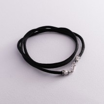 Silk cord with silver clasp 18480 Onix 40