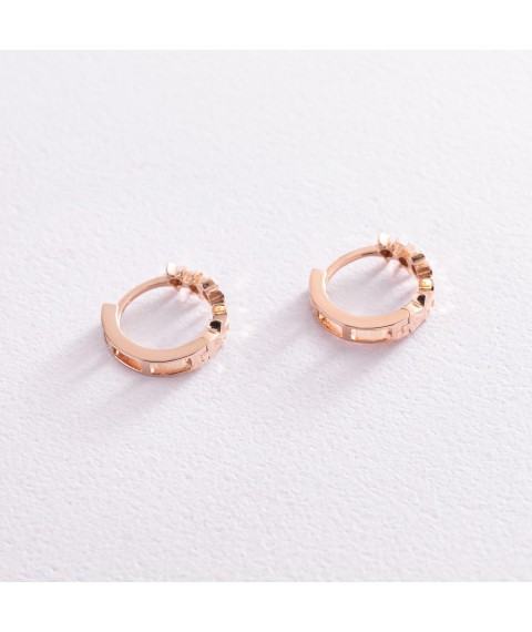Gold earrings - rings "Stars" s07793 Onyx