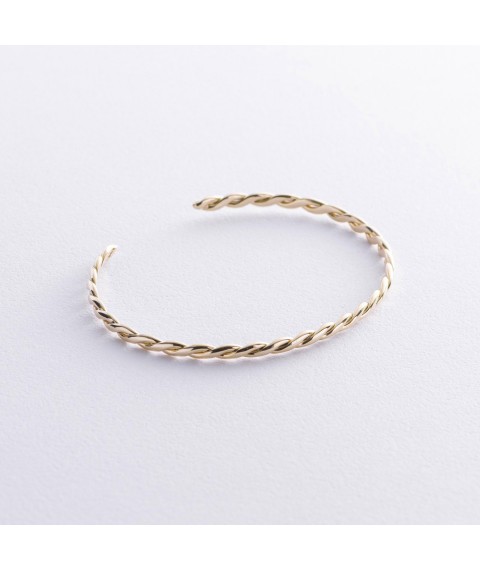 Rigid gold bracelet "Intertwined" b05349 Onyx