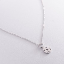 Necklace "Clover" in white gold col01855 Onyx 50
