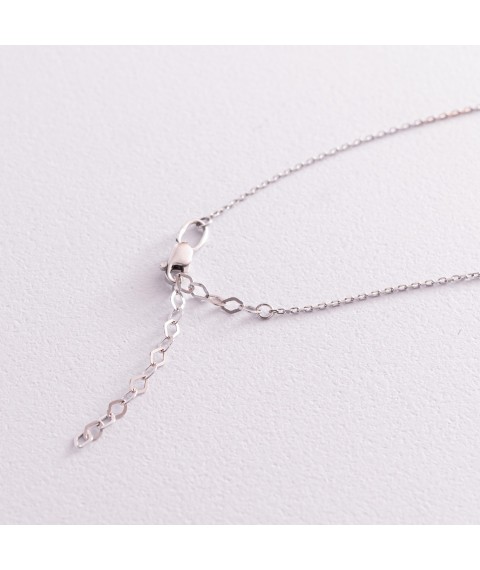 Necklace "Lock" in white gold kol02007 Onix 47