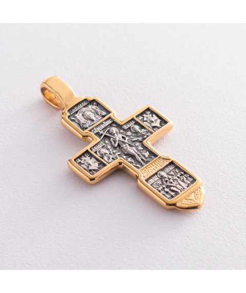 Silver cross with gilding "Crucifixion. The Prudent Robber" 131463 Onyx