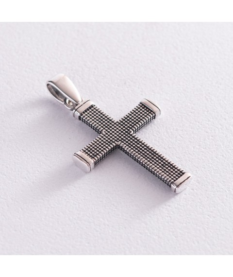 Срібний хрест "Спаси і збережи" 133105 Онікс