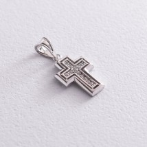 Silver cross with cubic zirconia (rhodium) 132012 Onyx