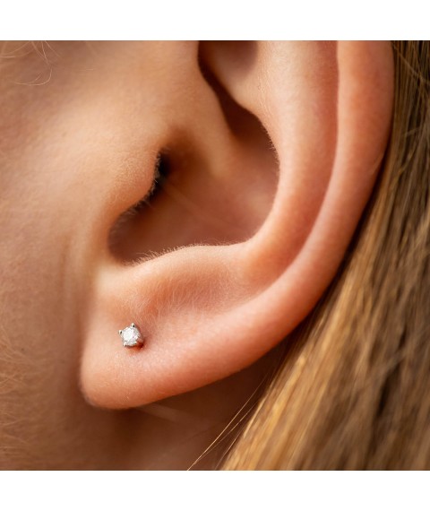 Gold earrings - studs with diamonds 335401121 Onyx