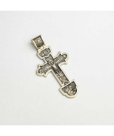 Золотой крест с чернением п03201 Онікс