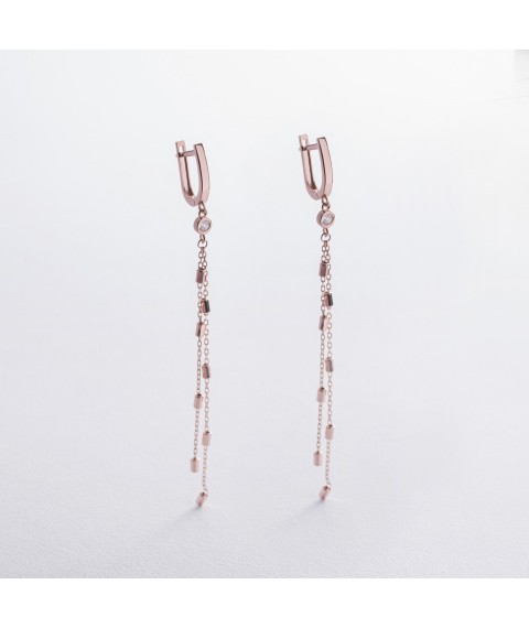 Dangling earrings made of red gold s08632 Onyx