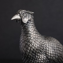 Серебряная фигура "Фазан" ручной работы 23127 Онікс